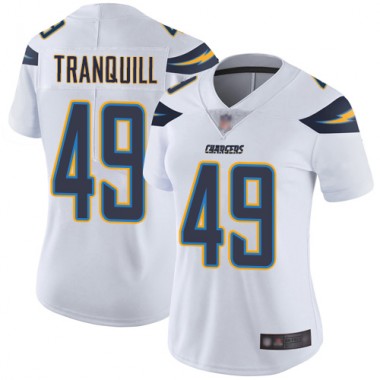 Los Angeles Chargers NFL Football Drue Tranquill White Jersey Women Limited 49 Road Vapor Untouchable